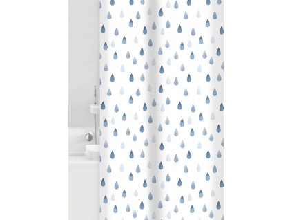 DROPS - Sprchový závěs 180x200 cm, Bílá modrá