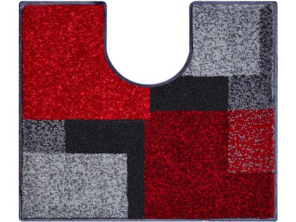 ATALA - Koupelnová předložka červená (Rozměr 50x60 cm s výřezem pro WC)