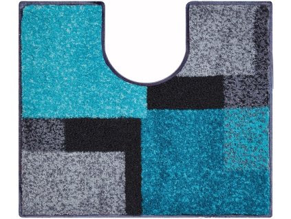 ATALA - Koupelnová předložka tyrkysová (Rozměr 50x60 cm s výřezem pro WC)