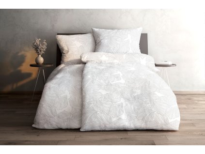 ZAFIRA - Povlečení šedé a bílé (Rozměr 135x200+80x80 cm)