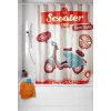 VINTAGE SCOOTER - Sprchový závěs 180x200 cm, oranžový