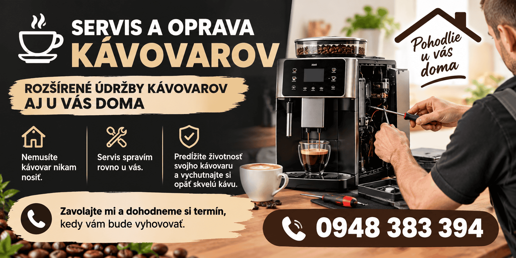 Servis a oprava kávovarov u vás doma