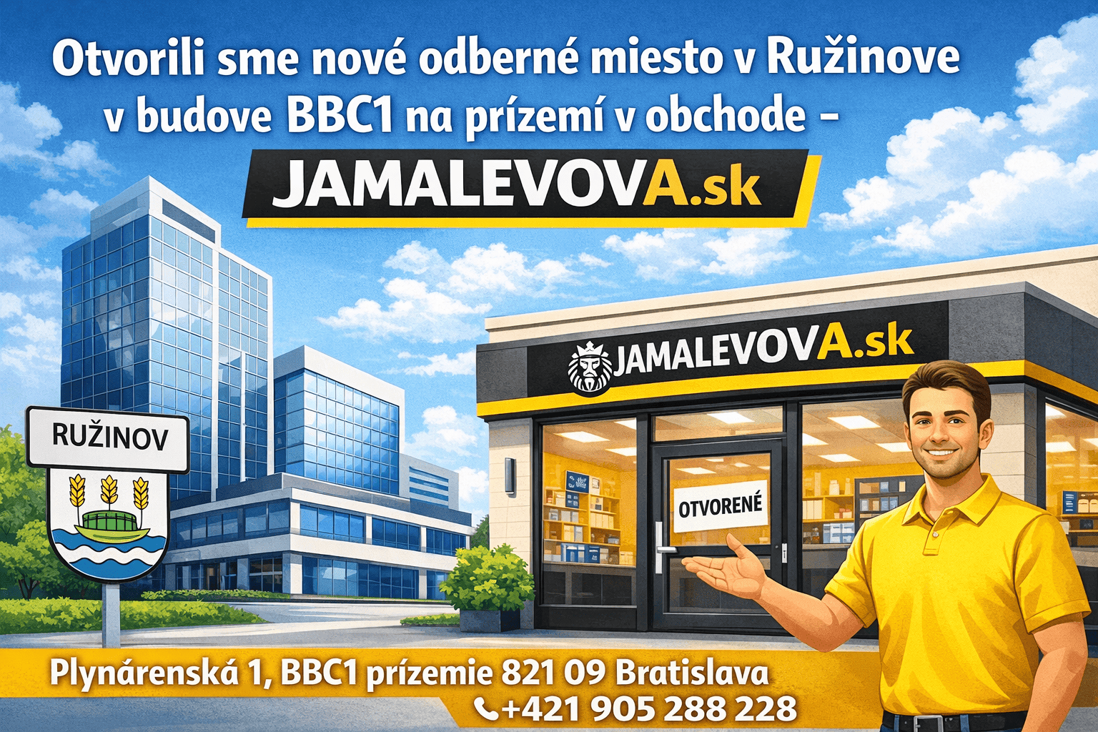 Otvorili sme nové odberné miesto pre vaše kávovary. Budova BBC1 na prízemí v obchode - JAMALEVOVA.sk Plynárenská 1, BBC1 prízemie 821 09 Bratislava Kontakt +421 905 288 228