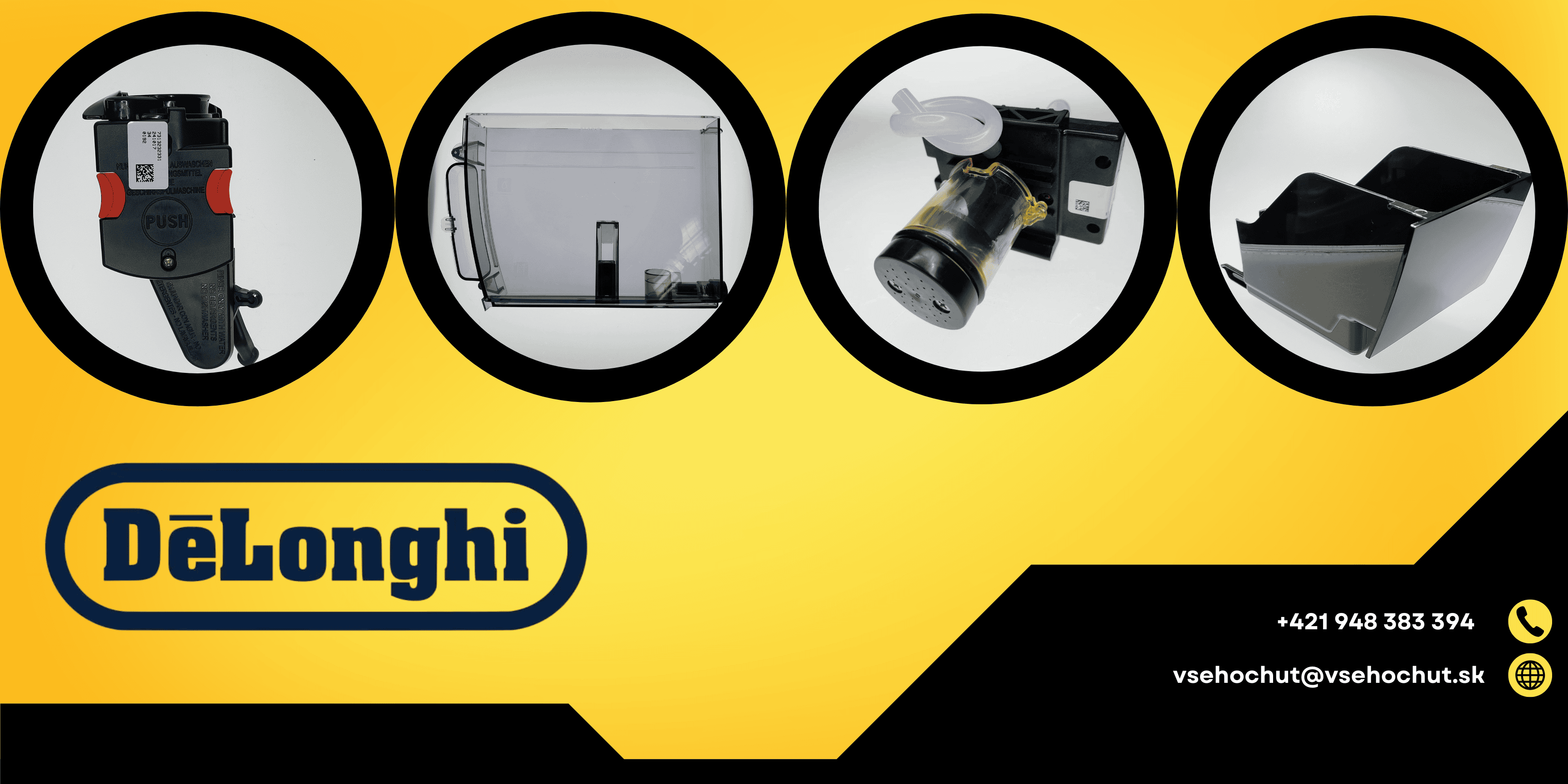 🔧 Originálne náhradné diely DeLonghi ✅ Tesnenia, čerpadlá, sparovacie jednotky, ventily a ďalšie 📦 Rýchle dodanie • Overená kvalita • Pre všetky modely DeLonghi 📍 Servis & náhradné diely – Zámocká 36, Bratislava