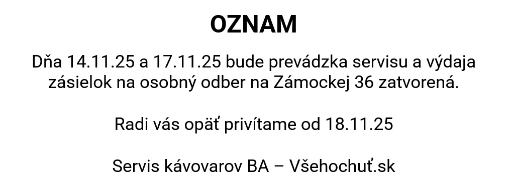 Oznam zatvorená prevádzka