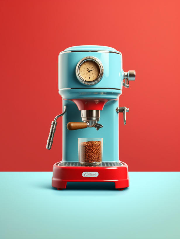 simdev.3dprint_Hyper_Realistic_vintage_red_coffe_machine_with_C_782224c4-15f5-47a5-930e-d0c98627921d