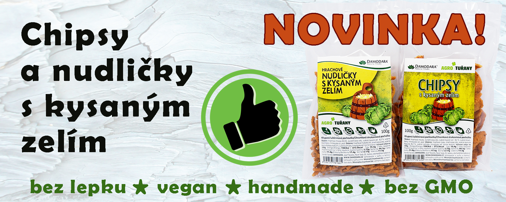chipsy a nudličky s kysaným zelím