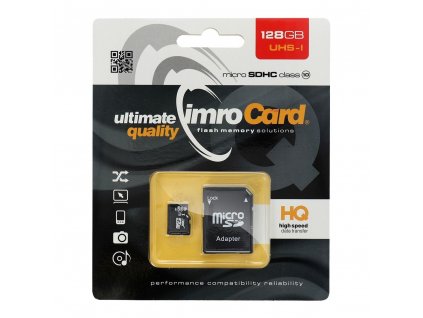 472950 2 pametova karta imro microsd 128gb class 10 uhs adapter sd blister