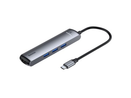 602680 8 baseus hub adapter typ c na 3x usb3 0 hdmi typ c power delivery ethernet rj45 seda cahub j0g
