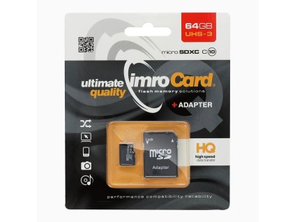 IMROkartapamicimicroSD64GB100MB-sclass10UHS3zadapteremSD1
