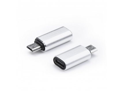 622863 nabijeci adapter typu c na micro usb stribrny