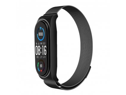 655497 1 reminek kovovy pasek metal smart band xiaomi mi band 5 6 cerna