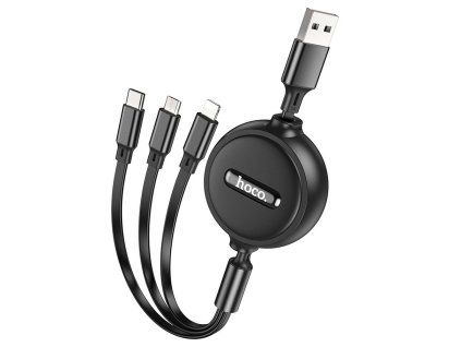 Kabel3w1USBAdoLightning-MicroUSB-USBCHoco2A1mX75czarny1