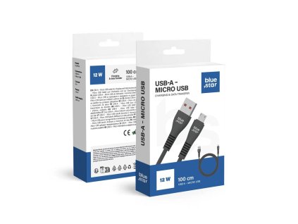 758256 blue star usb a na micro usb kabel 2a 12w dc99m 1 m cerny