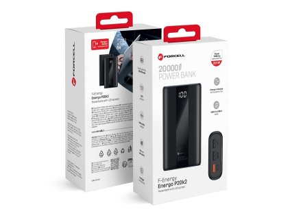 PowerbankForcellF-EnergyEnergoP20K2QC30PD3A225W20000mAhczarny0INT1