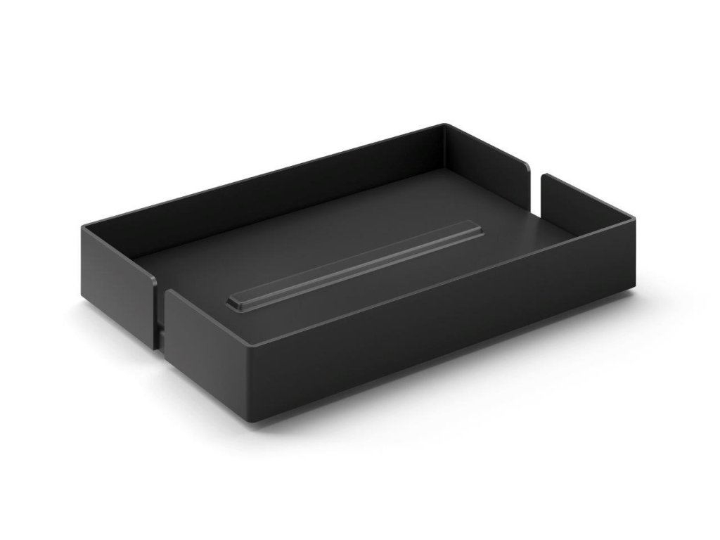 Odkládací tácek na mýdlo POTES, 12,5 x 8,5 cm - ZACK  POTES odkladač na mýdlo, černý - ZACK