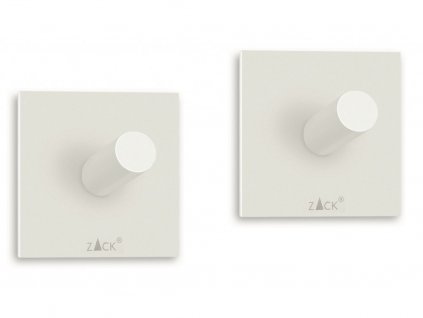 Set 2ks háčků na ručník DUPLO bílý, 4,2x4,2 cm - ZACK  DUPLO 2 ks nerezových háčků, 4,2x4,2cm bílý - ZACK