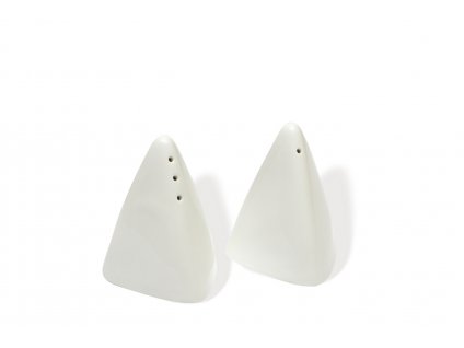 Porcelánová solnička a kořenka na stůl White Basics Pyramid - Maxwell&Williams  Porcelánová solnička a pepřenka Basics Pyramid - Maxwell&Williams