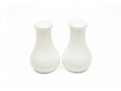 Porcelánová solnička a kořenka na stůl White Basics - Maxwell&Williams  Vroubkovaná solnička a kořenka White Basics - Maxwell&Williams