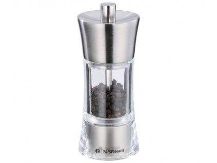 Mlýnek na pepř AACHEN nerez/akryl 14 cm - Zassenhaus  AACHEN mlýnek na pepř 14 cm nerez/akryl - Zassenhaus