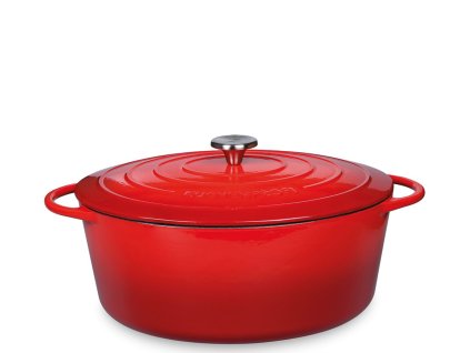 Litinový hrnec oválný Provence 40 cm červený,- Küchenprofi  Litinový Hrnec na pečení Provence oválný 40 cm červený - Küchenprofi