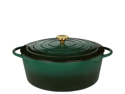 Litinový hrnec oválný Provence 35 cm zelený - Küchenprofi  Litinový Hrnec na pečení Provence oválný 35 cm zelený - Küchenprofi