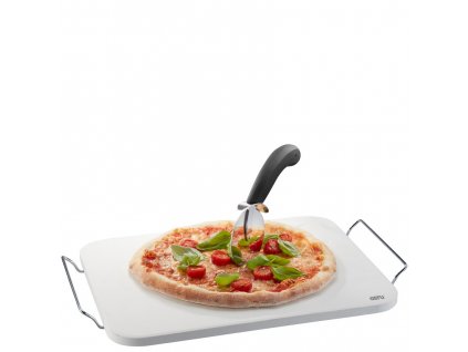 Sada Kámen na pizzu se stojanem + kráječ a špachtle na pizzu DARIOSO - GEFU  Grilovací kámen na pizzu, stojan, kráječ a špachtle na pizzu - GEFU