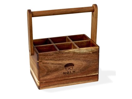 Akáciový zásobník na kuchyňské náčiní, 24,8x14,2x22,6 cm - HOLM
