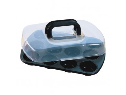Bake&Take Forma na muffini s víkem 38x27cm - KAISER  Forma na 12 muffinů s transportním poklopem - KAISER