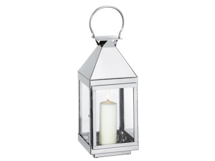 Lucerna VILLA nerezová malá 45 cm - Cilio  Lucerna VILLA stříbrná 16x16x45 cm - Cilio