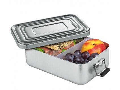 Svačinový box alu stříbrný 7x15x23 cm - Küchenprofi  Box na svačinu hliníkový velký stříbrný - Küchenprofi