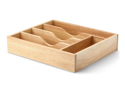 Zásobník na příbory přírodní 35 x 30 cm - Continenta  Dřevěný příborník 35 x 30 cm - Continenta