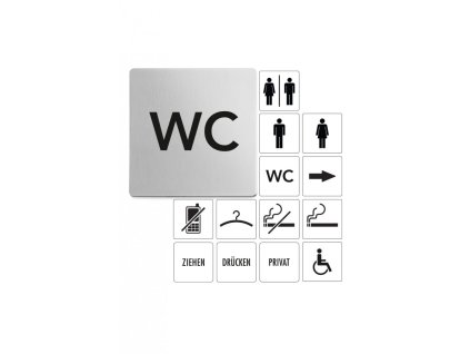Tabulka s nápisem WC - ZACK  Piktogram WC - ZACK