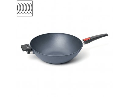 Wok Pánev Diamond LITE induction s odnímatelnou rukojetí 34 cm na indukci - WOLL  Titanová pánev Wok na indukci 34 cm s odnímatelnou rukojetí Diamond Lite - WOLL