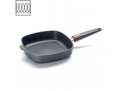 Pánev hluboká Titanium Nowo s odnímatelnou rukojetí 26 x 26 cm - WOLL  Titanová pánev na indukci 26 × 26 cm s odnímatelnou rukojetí Titanium Nowo - WOLL