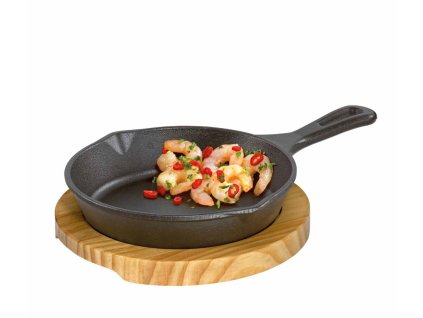 Mini servírovací pánev s prkénkem, kulatá - Küchenprofi  Kulatá servírovací pánev s prkénkem - Küchenprofi