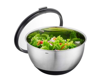 Nerezová mísa s víkem MUOVO 27 cm - GEFU  Mísa z nerezové oceli MUOVO 4,5 l - GEFU