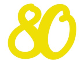 Nejedlá dekorace - číslice 80 - zlatá - 3D