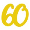 Nejedlá dekorace - číslice 60 - zlatá - 3D