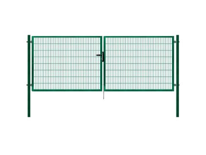 Brána Pilofor šířka 4118mm, svařovaný 3D panel 50x200mm, FAB, zelená (Výška v mm 2045 mm)