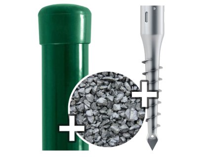 3128 sada sloupek zn pvc s vrutem a sterkem pro vysku pletiva 2000 mm