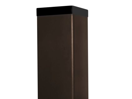 Sloupek DAMIPLAST® Zn+poplast 60/60/1,5 mm, výška dle výběru, barva: hnědá vč.krytky 65x65 (Délka v mm 6000, bez krytky)