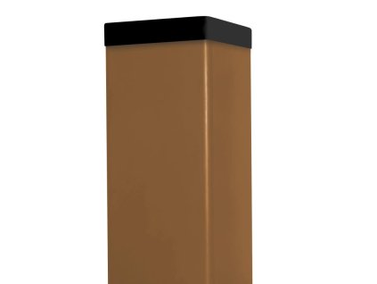Sloupek DAMIPLAST® Zn+poplast 60/60/1,5 mm, výška dle výběru, barva: písková vč.krytky 65x65 (Délka v mm 6000, bez krytky)