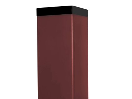 Sloupek DAMIPLAST® Zn+poplast 60/60/1,5 mm, výška dle výběru, barva: cihlová vč.krytky 65x65 (Délka v mm 6000, bez krytky)