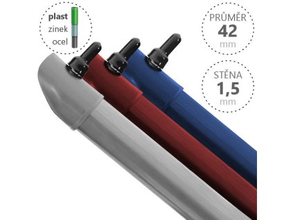 Vzpěra DAMIPLAST® Zn+ poplast PVC / průměr 42x1,5 mm, barva: ostatní barvy (Délka v mm: 2400)