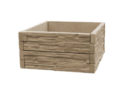 Vyvýšený záhon 1m x 1m - Pískovec štípaný kámen (Výška 75 cm)