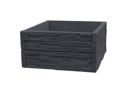 Vyvýšený záhon 1m x 1m - Grafit štípaný kámen (Výška 25 cm)