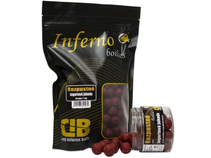 Rozpustné boilies Carp Inferno Nutra Line Jogurtová Jahoda