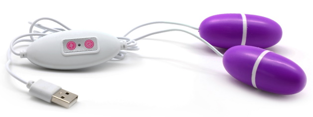 Vibrační vajíčko USB Double Egg fialové