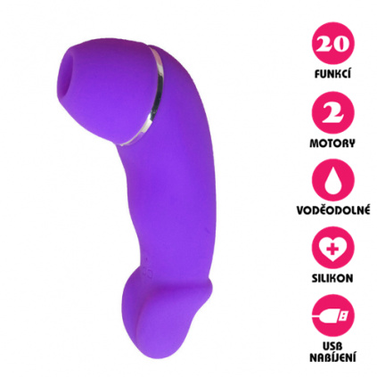Vakuový vibrátor Clitoral Suction Dildo fialový